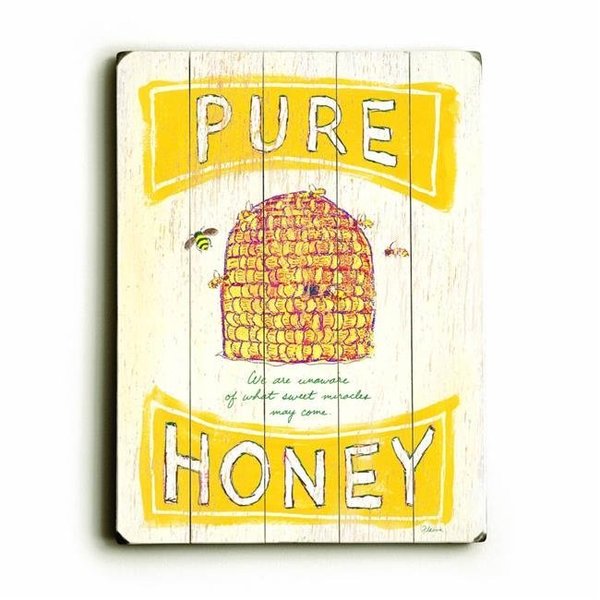 One Bella Casa One Bella Casa 0002-8219-20 18 x 24 in. Pure Honey Planked Wood Wall Decor by Flavia 0002-8219-20